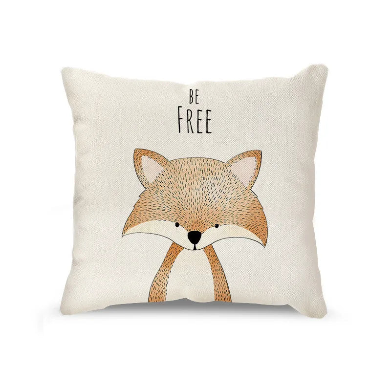 Cotton Cushion Cover with Animal Print - Decorative and Stylish 45x45cm