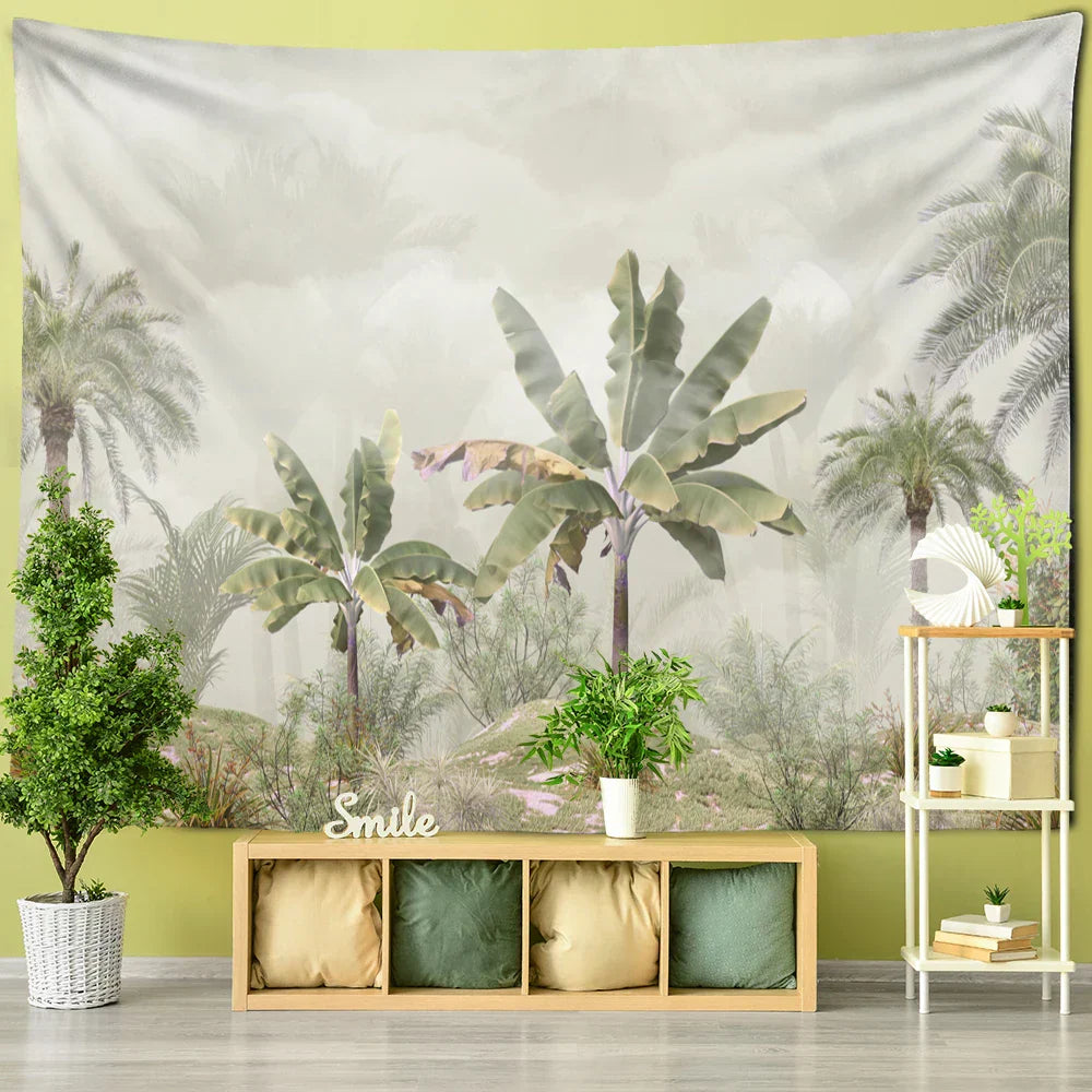 Norwegian Tapestry with Tropical Landscape - Perfect for Living Room or Bedroom