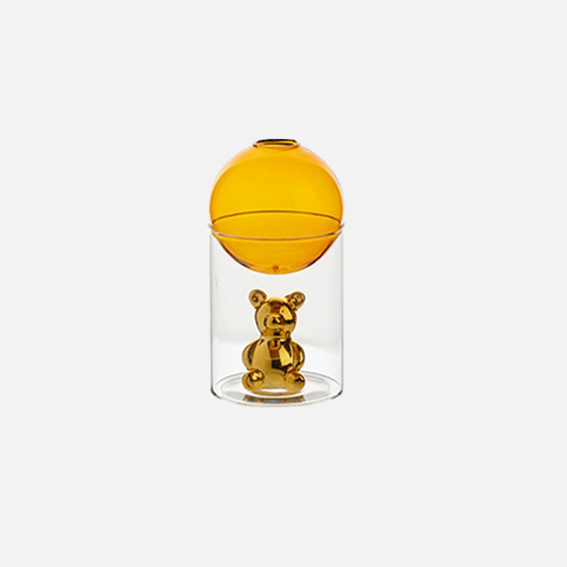 Modern Glass Vase with Bear – Unique and Stylish Decorative Design