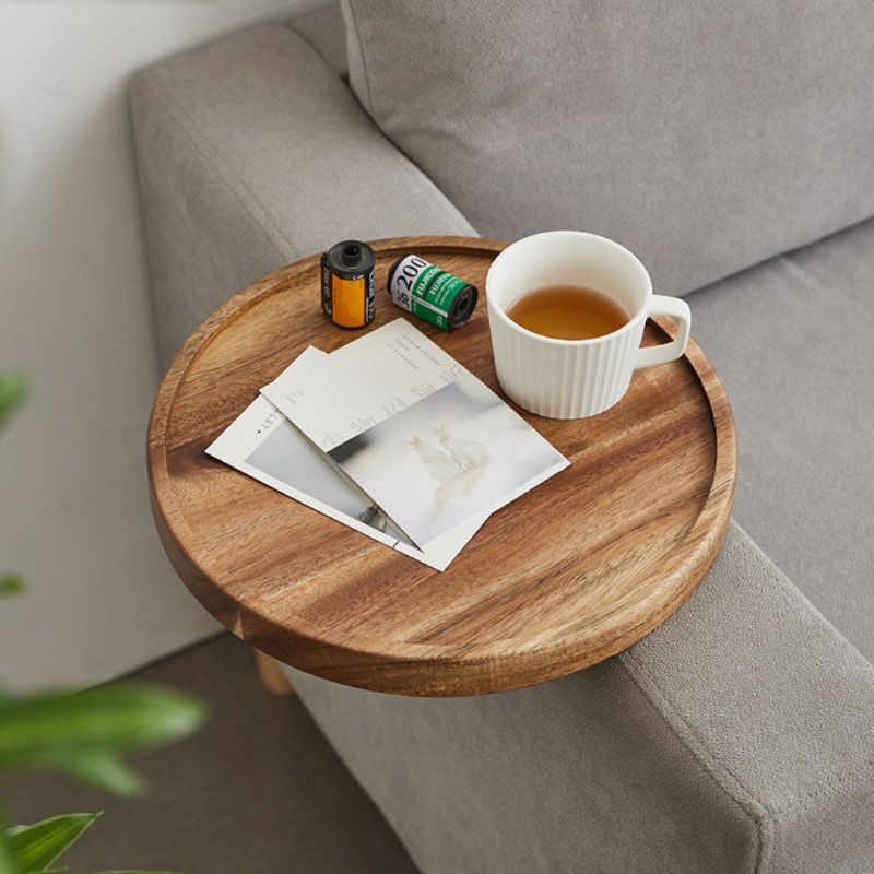 Norwegian Wooden Side Table for Armrest - Ideal for Coffee, Books and Snacks