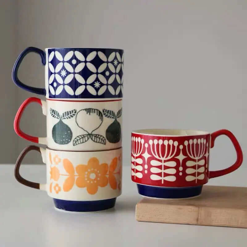 Retro Ceramic Coffee Cups - Available in 8 Unique Designs