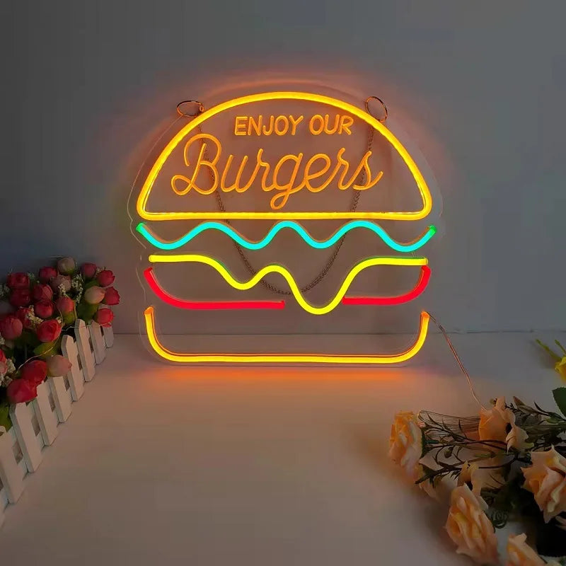 FastFeast - Eye-catching Neon Night Light for Fast Food Lovers