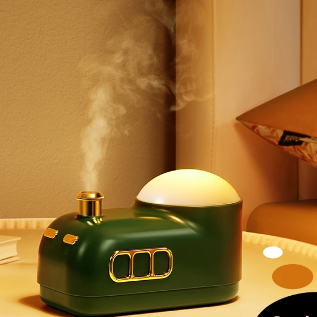 LuminAura - Retro Mini Train Humidifier Design