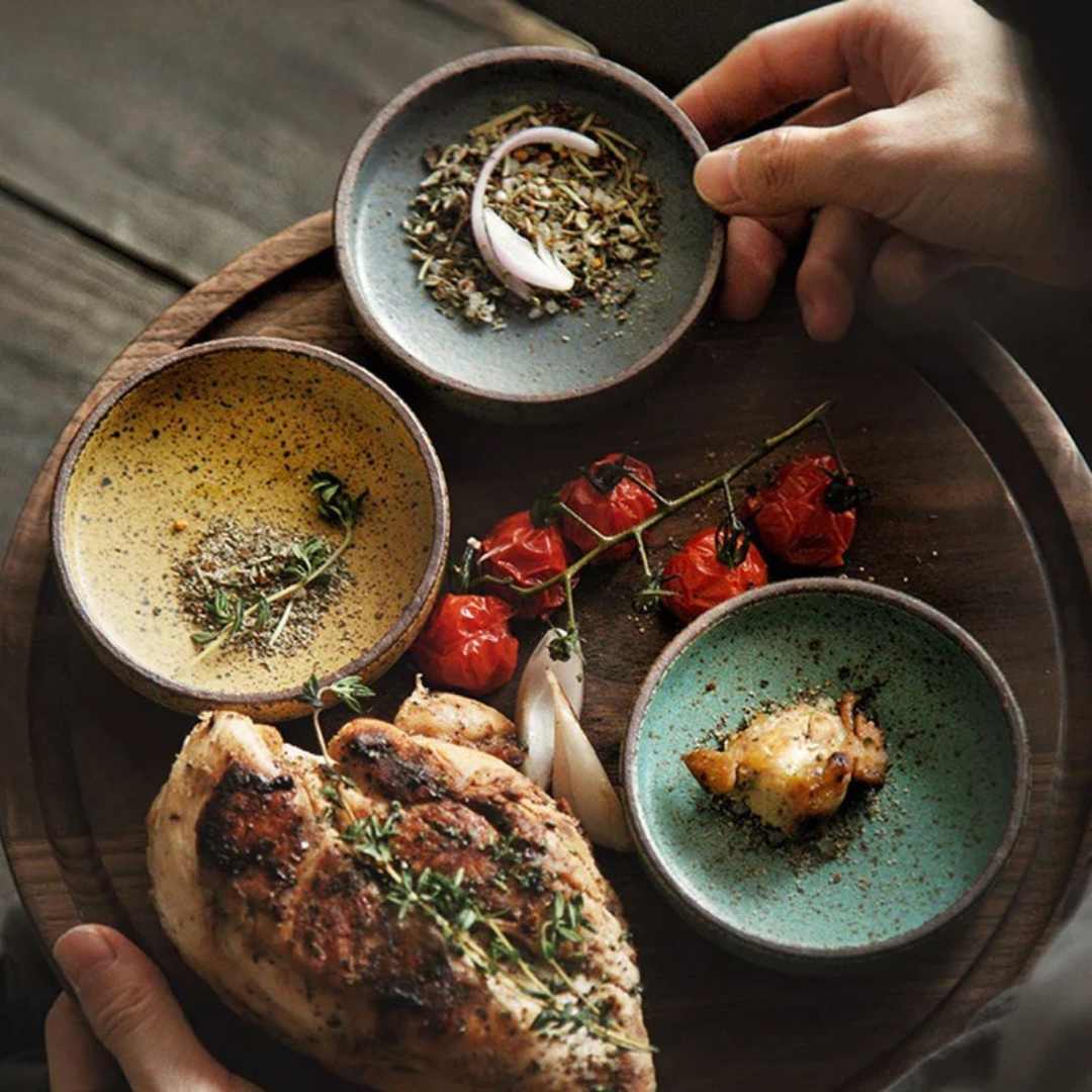 Round Bowl for Sauces - Small Dish for Soy Sauce and Wasabi