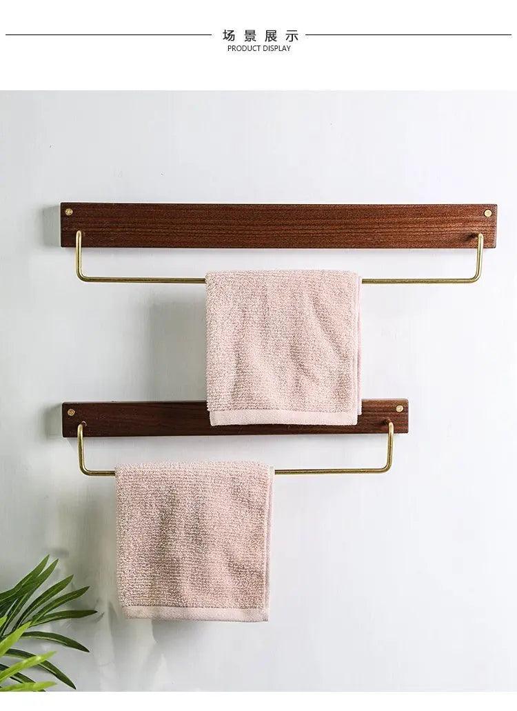 Wooden Towel Rack - Eco-Friendly Wood - Easy Installation