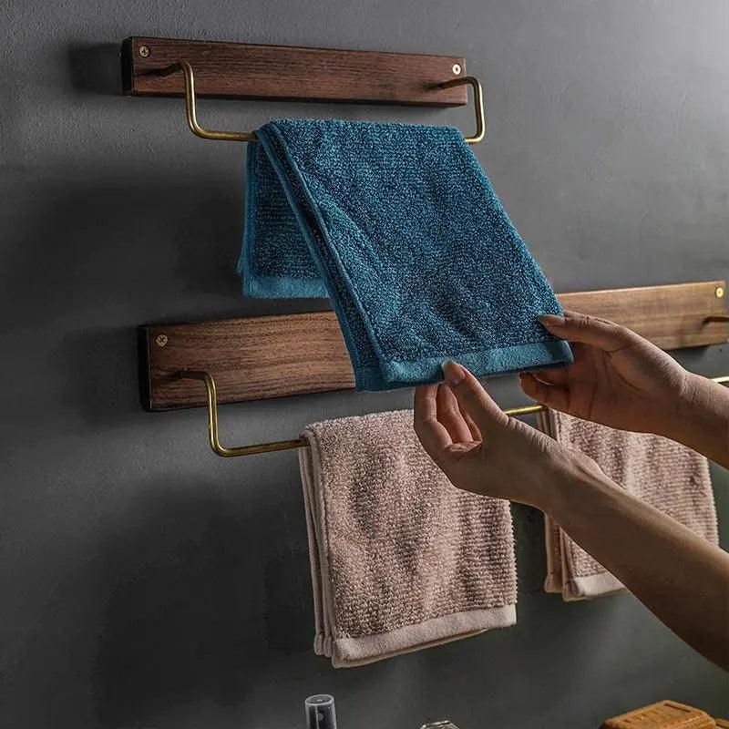 Wooden Towel Rack - Eco-Friendly Wood - Easy Installation