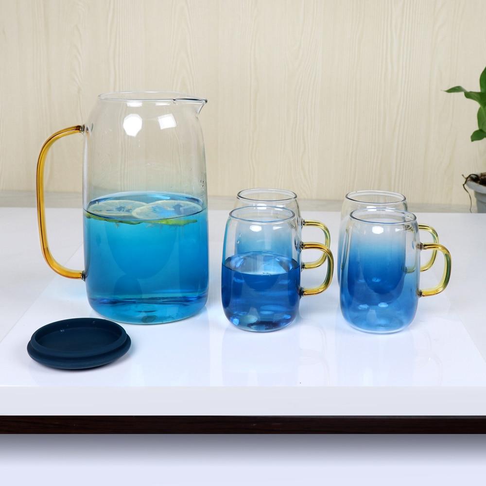 Blue Gradient Glass Set – Carafe with Glasses for Summer Use