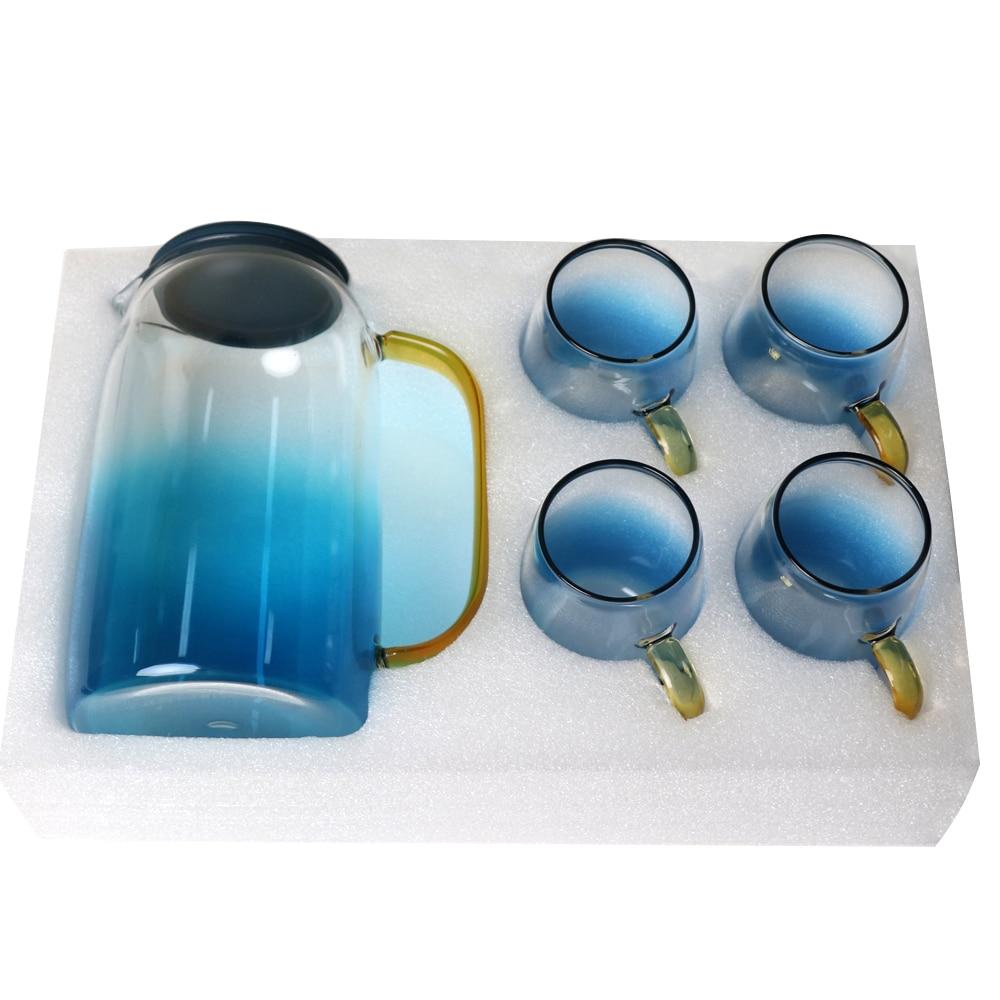 Blue Gradient Glass Set – Carafe with Glasses for Summer Use