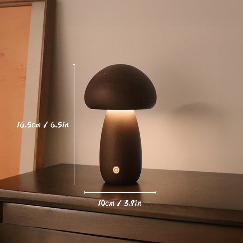 LumaForest - Rechargeable Wooden Mushroom Table Lamp