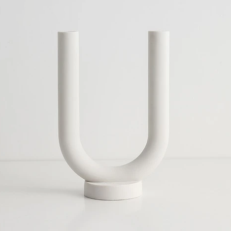 Ceramic Candle Holders - Modern Design Holder for Candles and Flowers