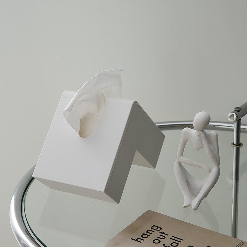 Modern L-shaped Tissue Box Made from Durable Plastic