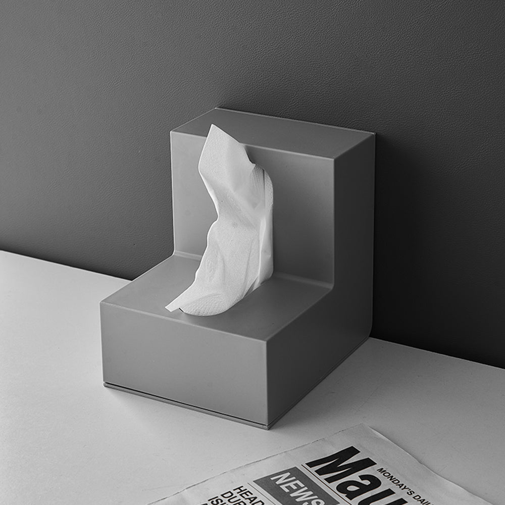 Modern L-shaped Tissue Box Made from Durable Plastic