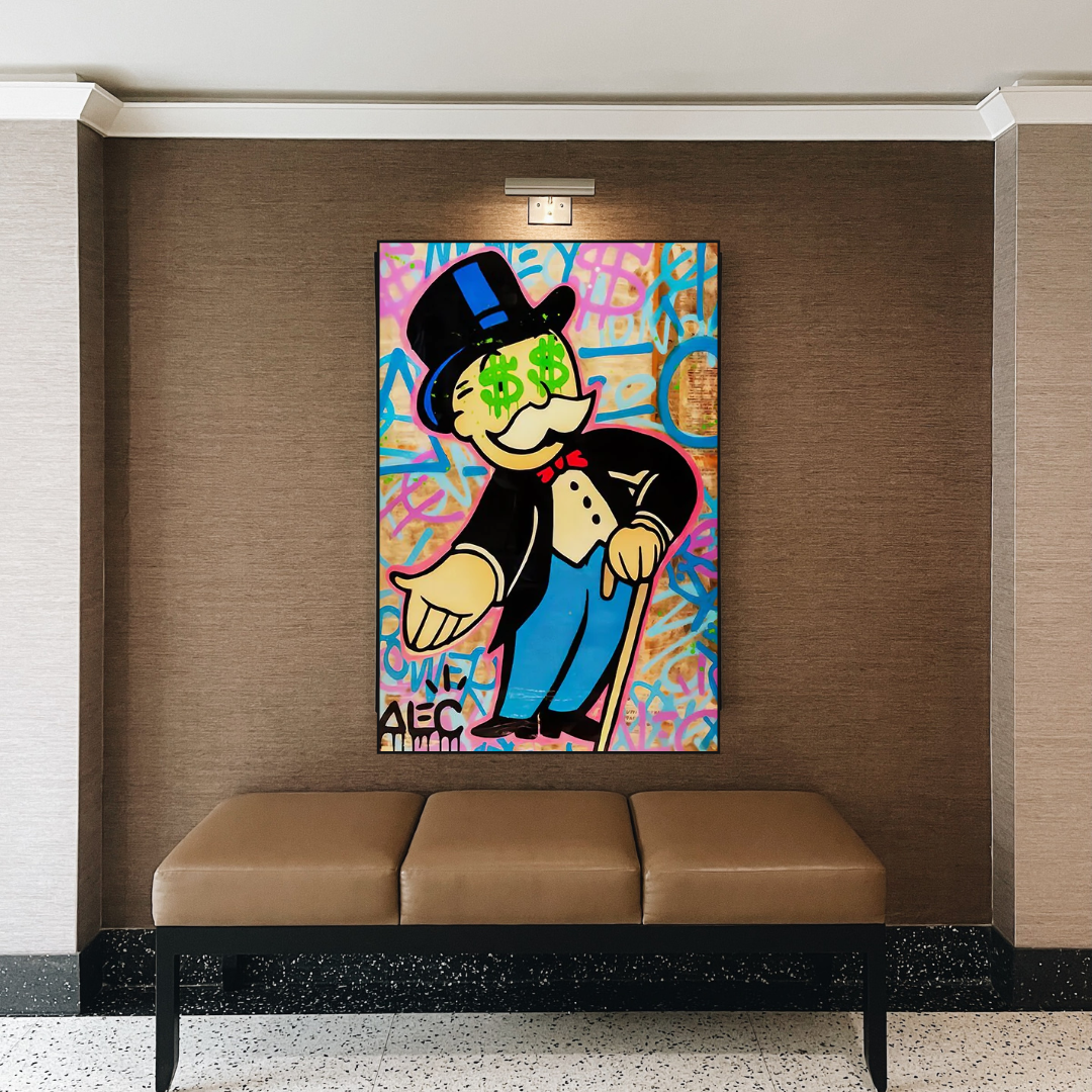 Graffiti Art on Canvas - Modern Wall Decoration with Wooden and Aluminium Frame