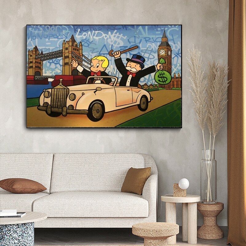 Richie Rich Money Canvas - Luxe Wall Decoration in Various Sizes