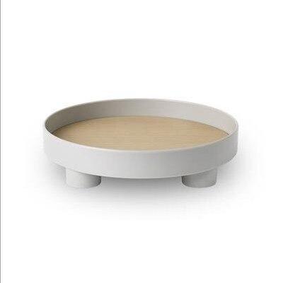 Stylish Round Tray Made of Sustainable Plastic and Oak Wood – 30 x 7.2 cm