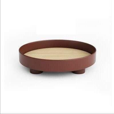 Stylish Round Tray Made of Sustainable Plastic and Oak Wood – 30 x 7.2 cm