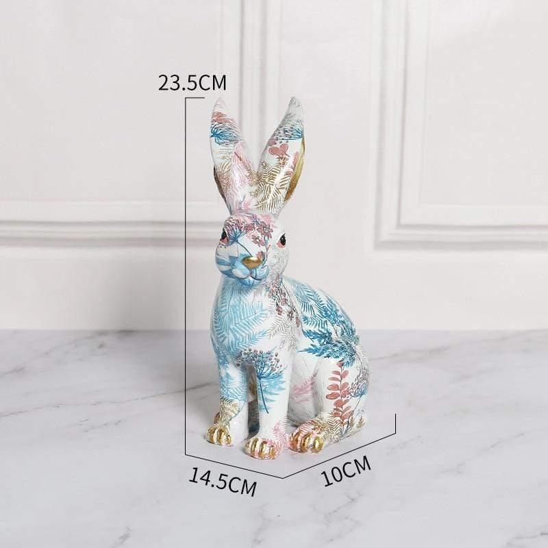 Modern Norwegian Resin Sculpture of a Rabbit with Colourful Leaves - Creative Decoration for Indoor and Outdoor