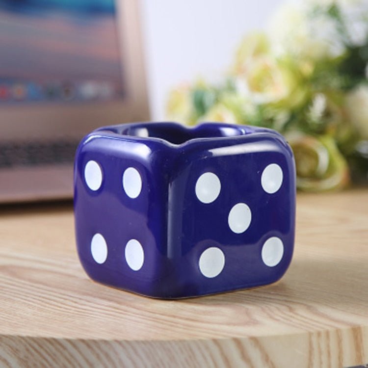 CeramiCube Dice-shaped ceramic ashtray for cigarettes