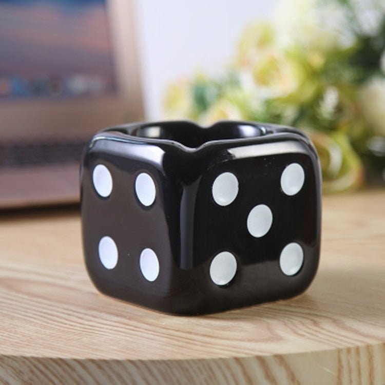 CeramiCube Dice-shaped ceramic ashtray for cigarettes