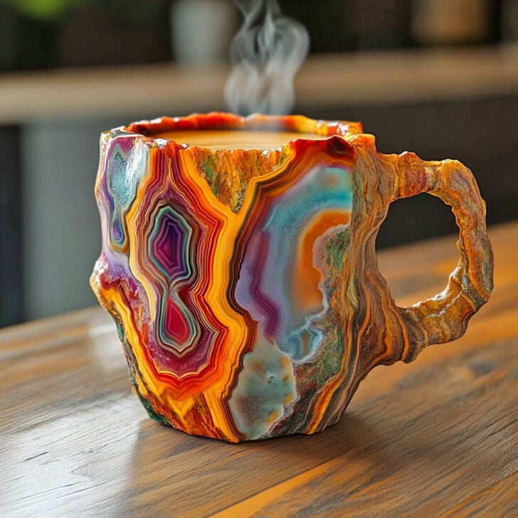 Mineral Crystal Coffee Cups - Luxury Design and Unique Gemstone Look