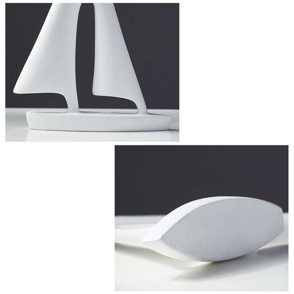 Decorative Sailboat Figurine - Norwegian Design in Black and White