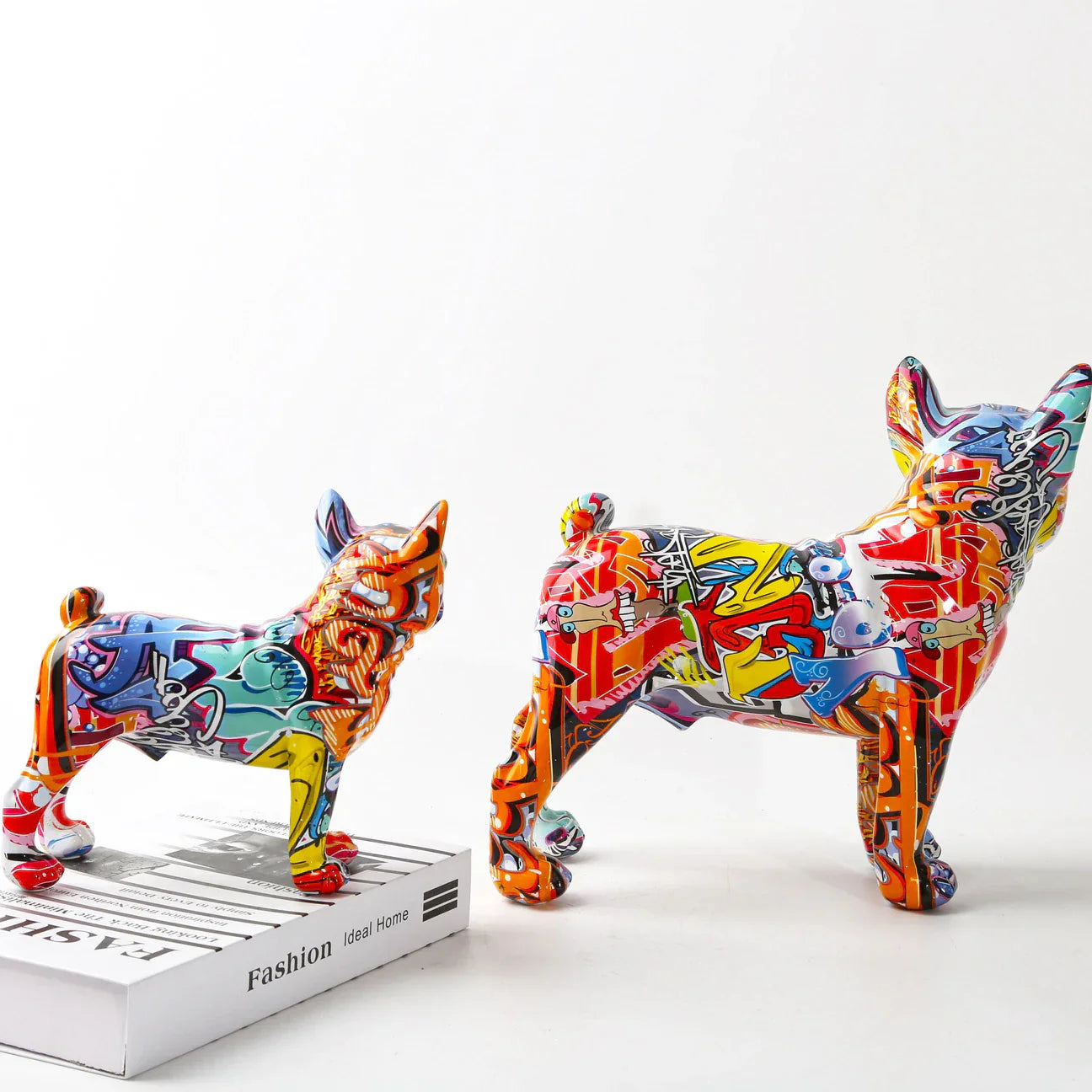 VerdeArte - Graffiti French Bulldog Statue