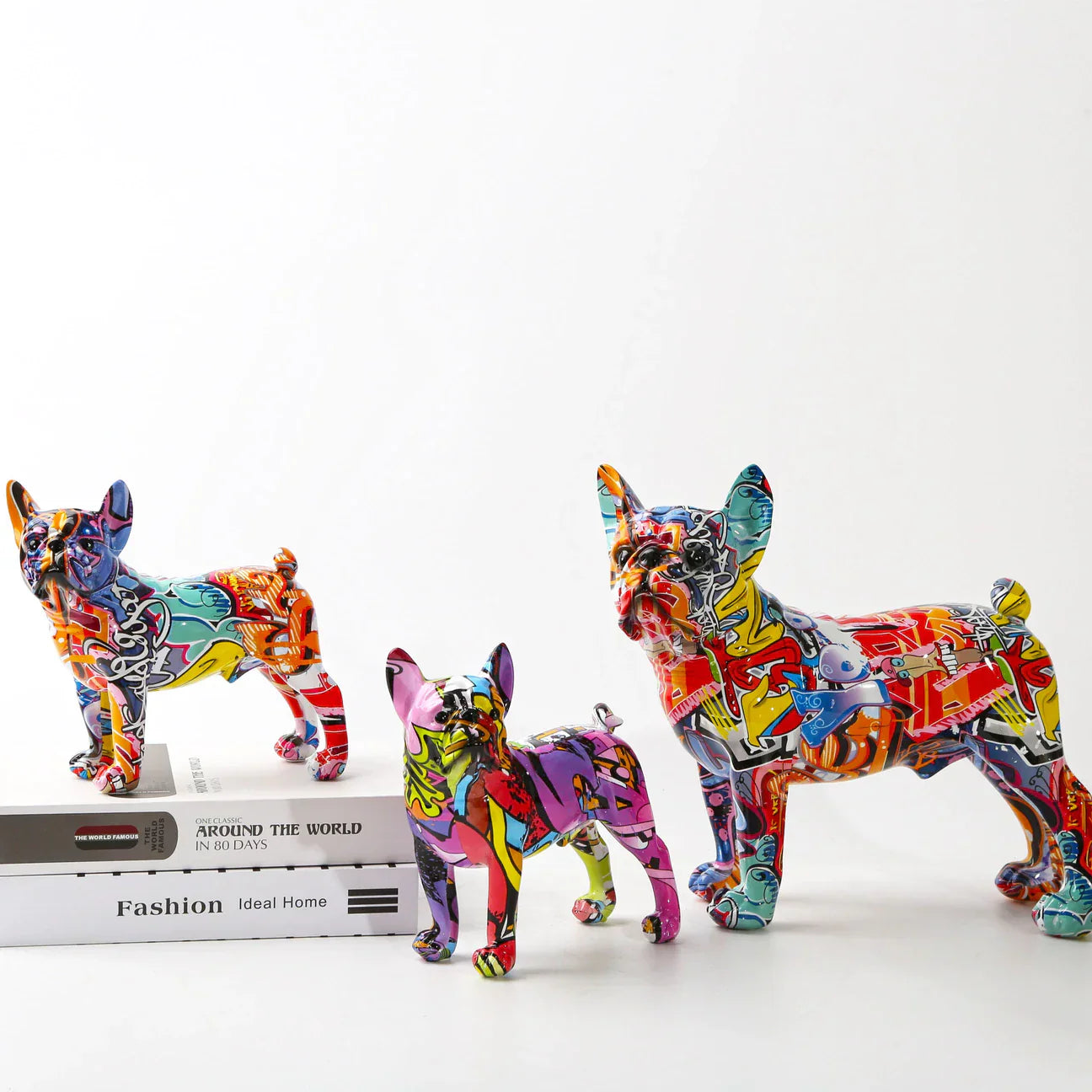 VerdeArte - Graffiti French Bulldog Statue