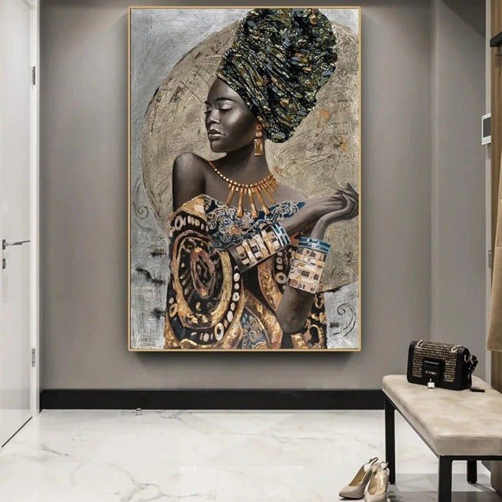 Nyvara Painting of African-Inspired Elegance – Canvas with Wooden Frame, High-Quality Print