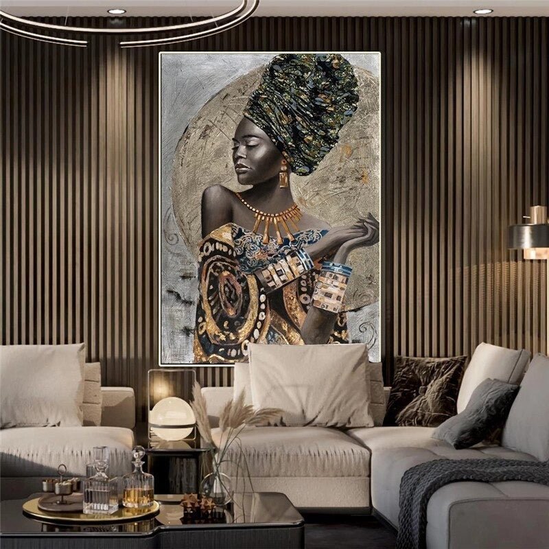 Nyvara Painting of African-Inspired Elegance – Canvas with Wooden Frame, High-Quality Print