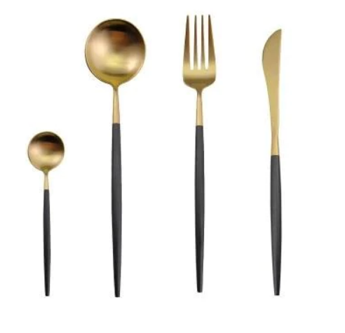 EternaLuxe - Stylish Gold-Silver 24-Piece Cutlery Set