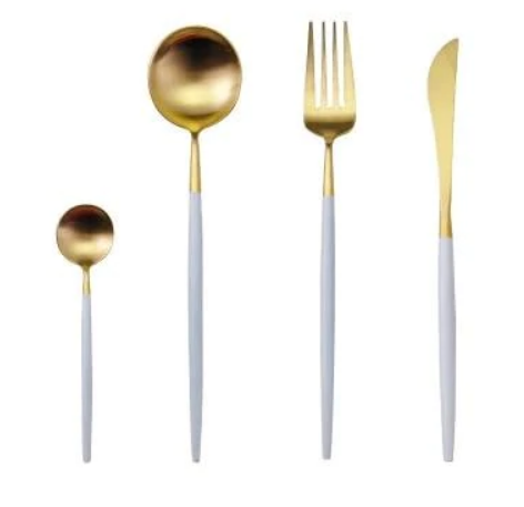 EternaLuxe - Stylish Gold-Silver 24-Piece Cutlery Set