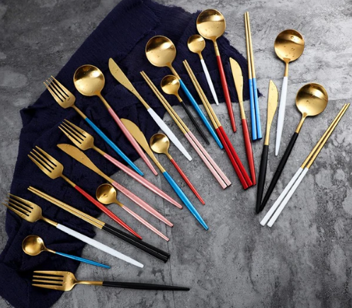 EternaLuxe - Stylish Gold-Silver 24-Piece Cutlery Set