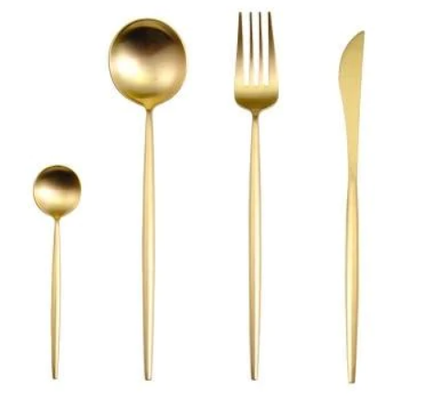 EternaLuxe - Stylish Gold-Silver 24-Piece Cutlery Set