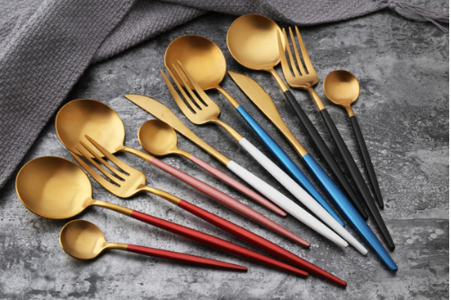 EternaLuxe - Stylish Gold-Silver 24-Piece Cutlery Set