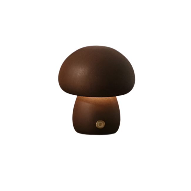 LumaForest - Rechargeable Wooden Mushroom Table Lamp