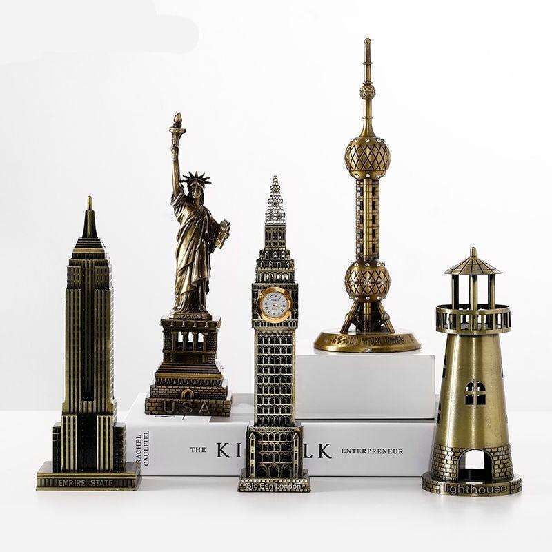 Metal Figurine of a Historical Monument – Classical Architecture Decoration