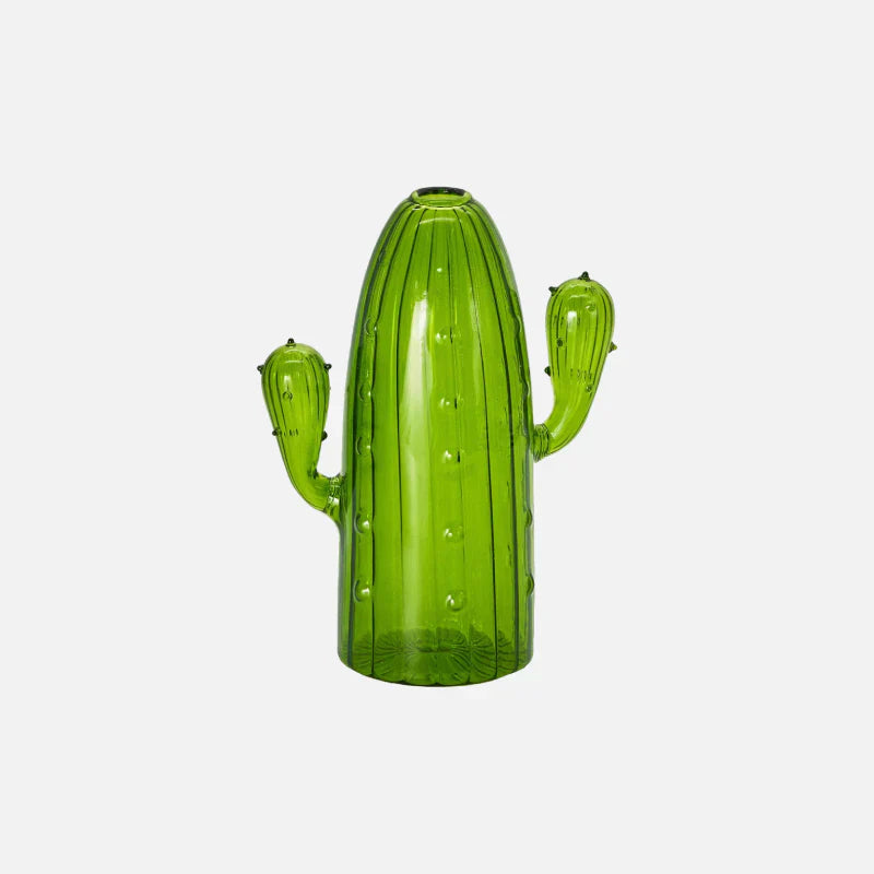 Green Cactus Glass Vase - Table Decoration