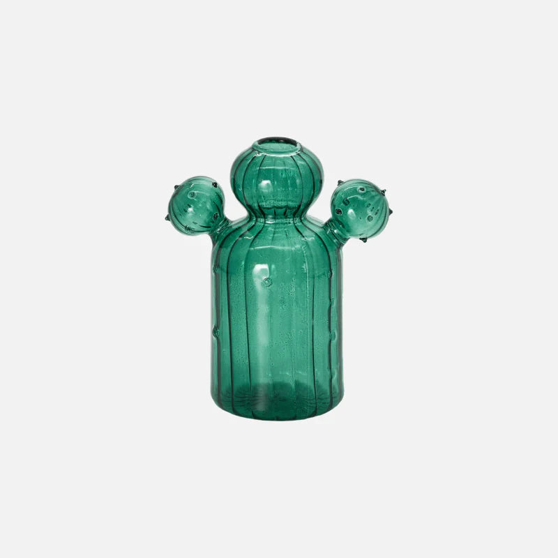 Green Cactus Glass Vase - Table Decoration