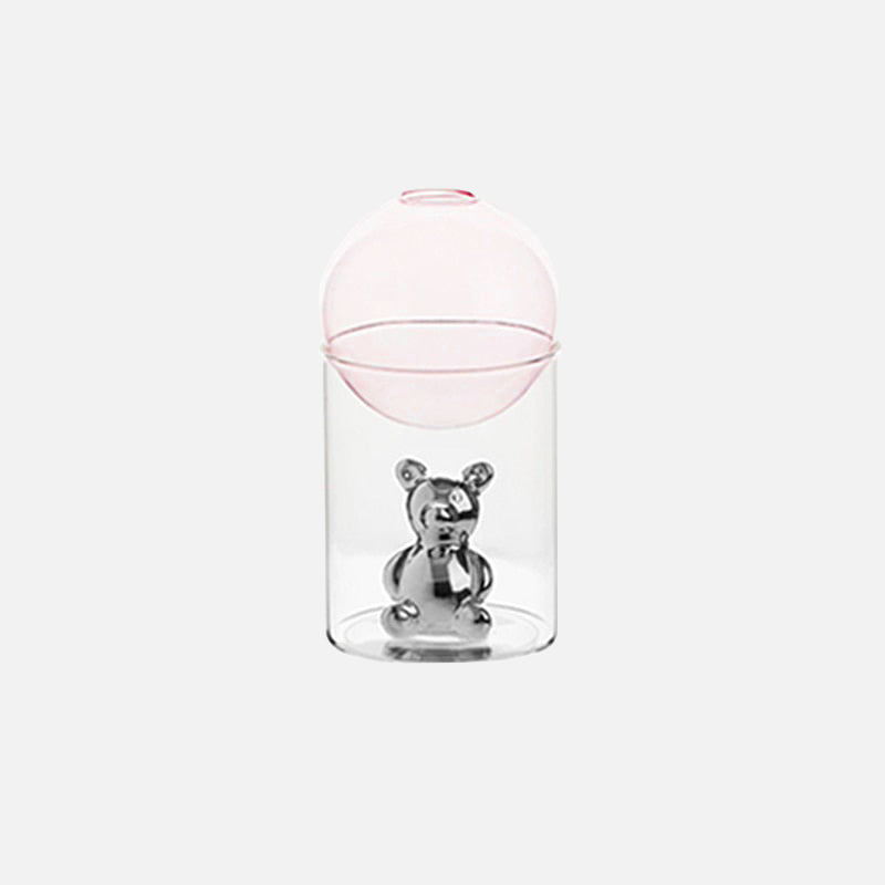 Modern Glass Vase with Bear – Unique and Stylish Decorative Design