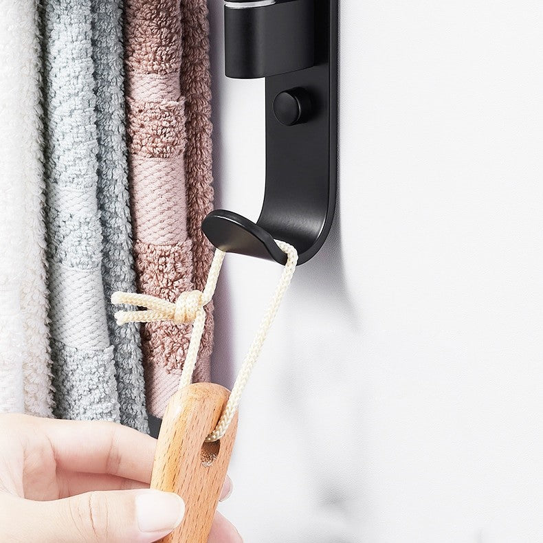 Towel Rack 5 Arms Black Metal - Modern and Space-Saving