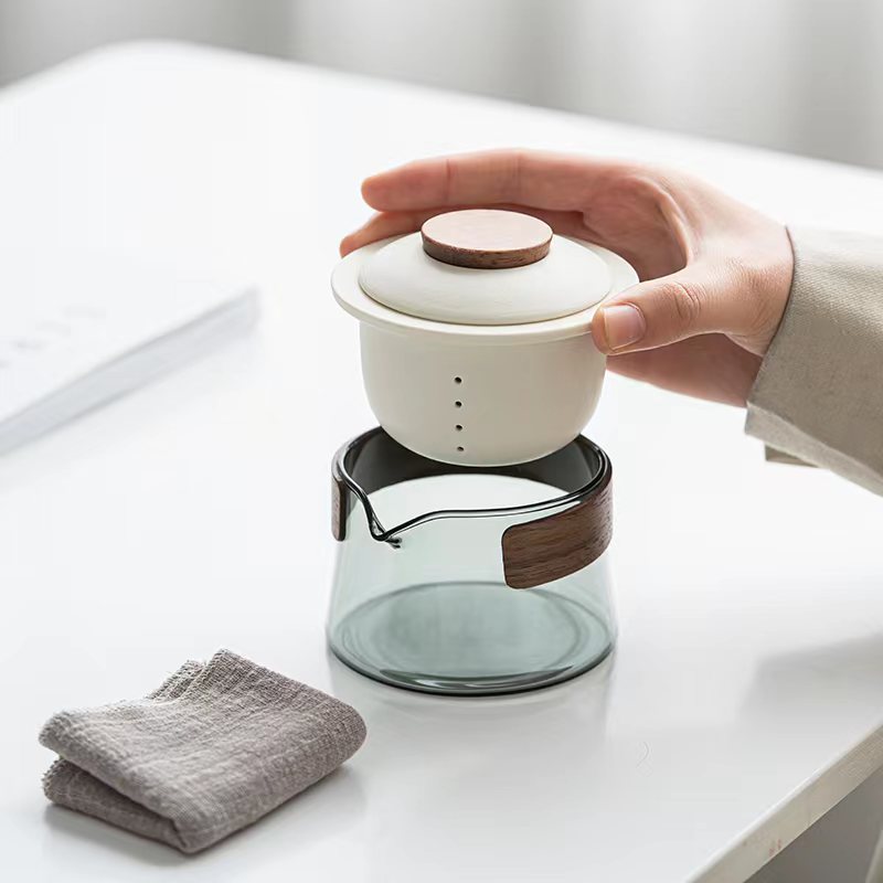 Portable Tea Set - Including Teapot, Tea Infuser and 3 Tea Cups - Lightweight & Stylish