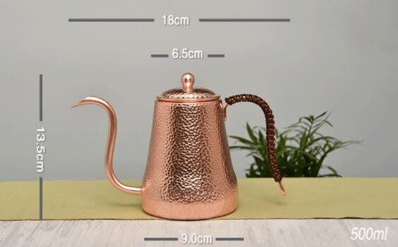 Norwegian Handmade Copper Teapot - 400 ml with Wooden Handle