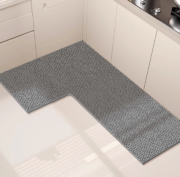 L-shaped Shower Mat - ComfortDoux - Plush and Absorbent - Non-slip