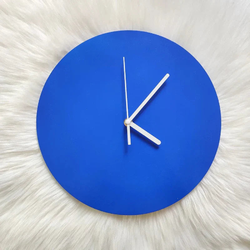 Blue Geometric Wall Clock - Stylish and Silent Design