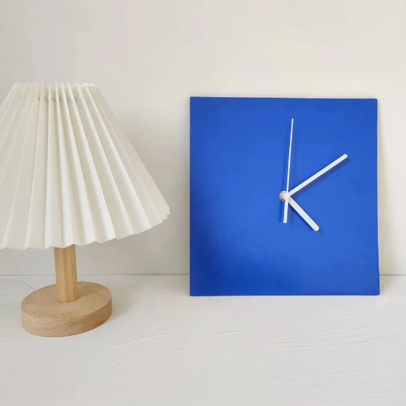 Blue Geometric Wall Clock - Stylish and Silent Design