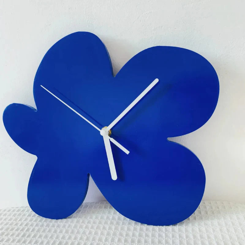 Blue Geometric Wall Clock - Stylish and Silent Design