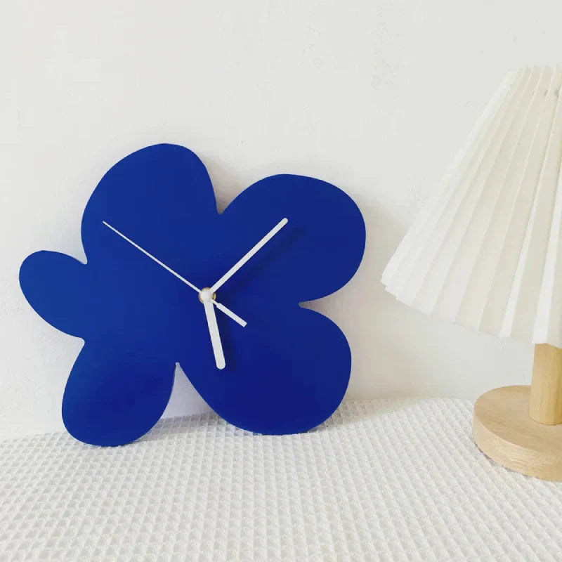 Blue Geometric Wall Clock - Stylish and Silent Design