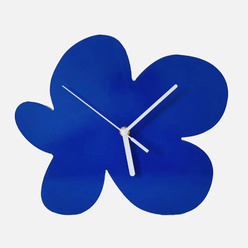 Blue Geometric Wall Clock - Stylish and Silent Design