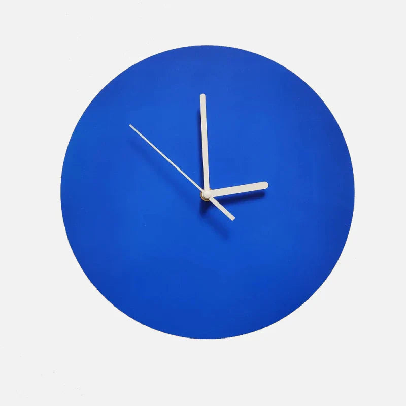 Blue Geometric Wall Clock - Stylish and Silent Design