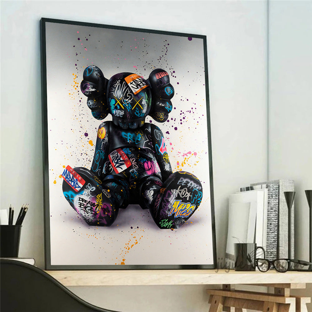 Graffiora Modern Graffiti Canvas Painting – Wooden Frame – Bright Colours